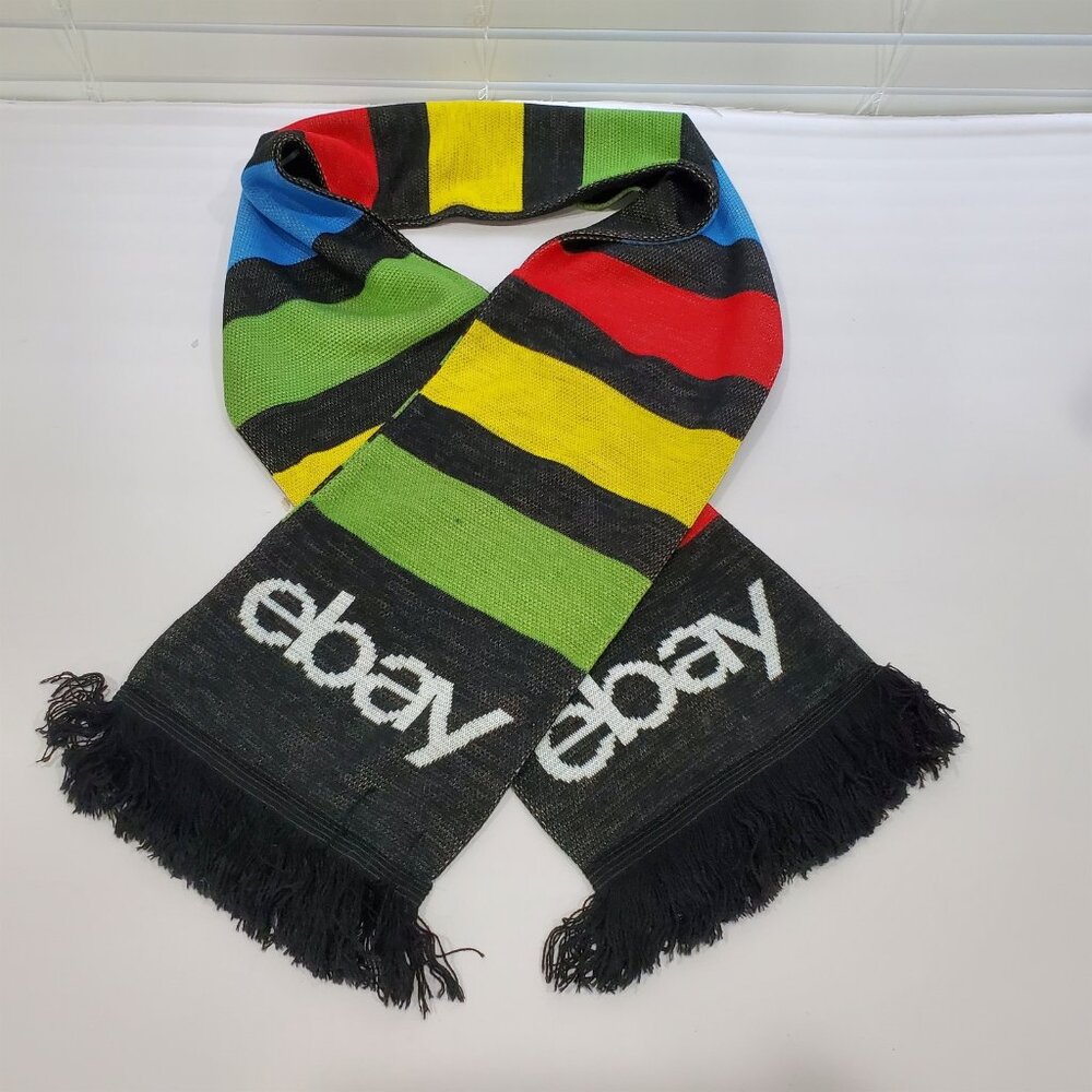 Ebay Winter Neck Scarf Green Red Blue Yellow Knit with Fringe